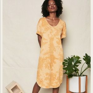 Back Beat Co Tie Dye Recycled cotton dress golden